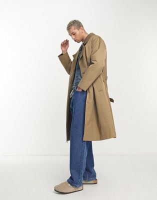 ASOS DESIGN oversized trench coat in brown