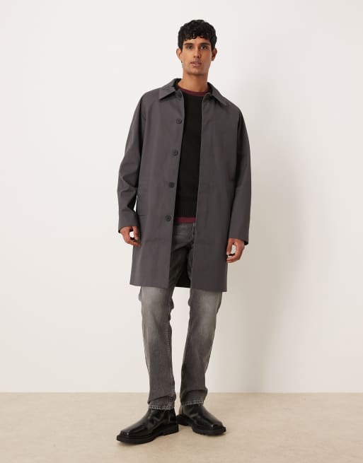 ASOS DESIGN oversized trench coat in charcoal, 2 of 5