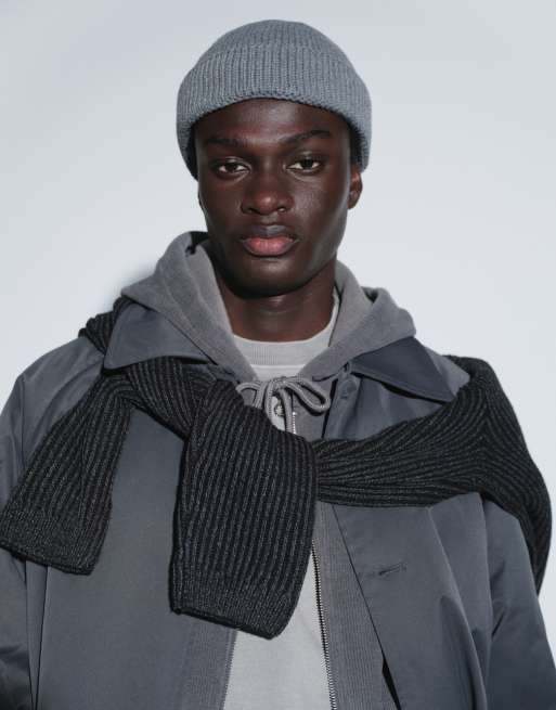 ASOS DESIGN oversized trench coat in charcoal, 2 of 9