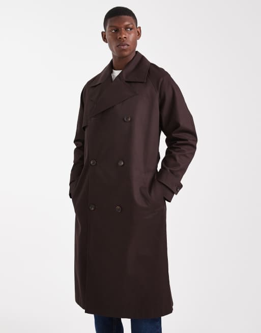 ASOS DESIGN oversized trench coat in dark brown, 2 of 5