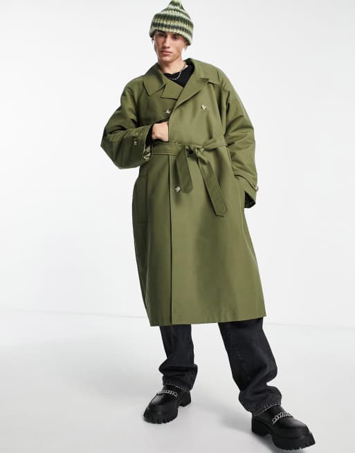 Asos green shop trench coat