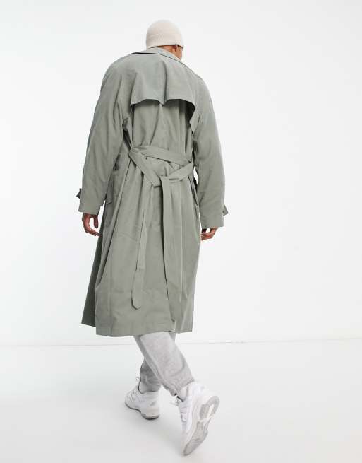 ASOS DESIGN oversized trench coat in khaki, 2 of 4