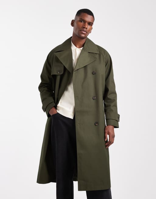 ASOS DESIGN oversized trench coat in khaki | ASOS