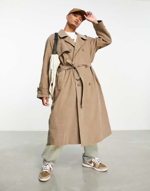 ASOS DESIGN extreme oversized trench coat in khaki