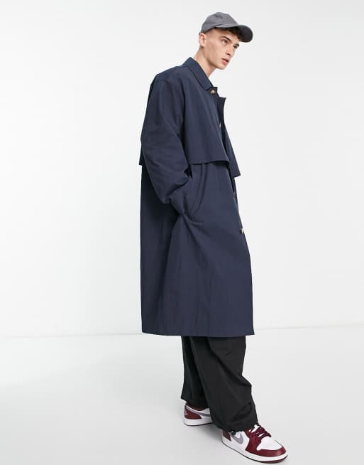 Asos navy outlet coat