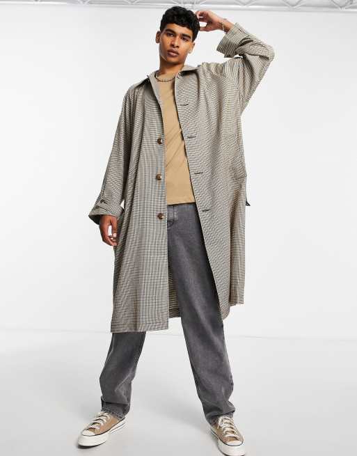 Mens checkered trench clearance coat