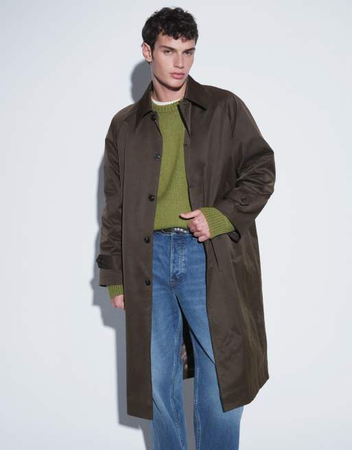 ASOS DESIGN oversized trench in brown, 5 of 7