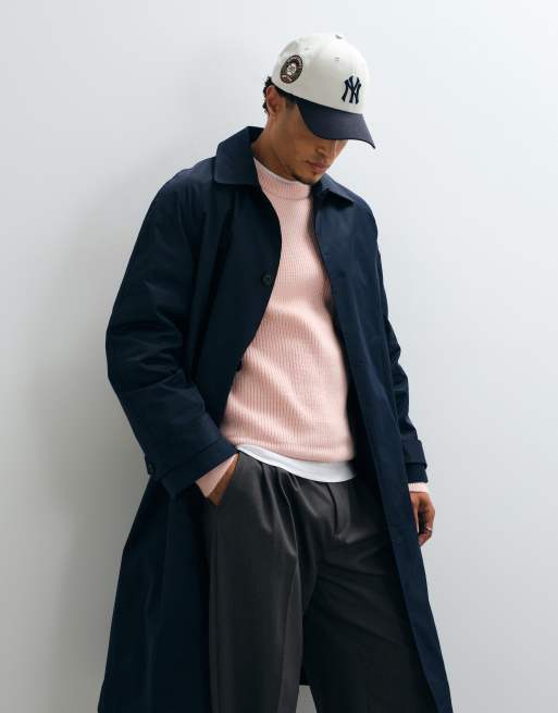ASOS DESIGN oversized trench in navy, 2 of 5