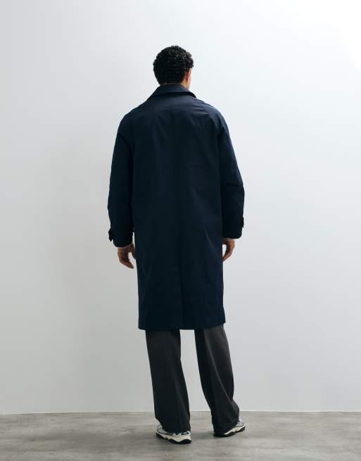 ASOS DESIGN oversized trench in navy, 3 of 5