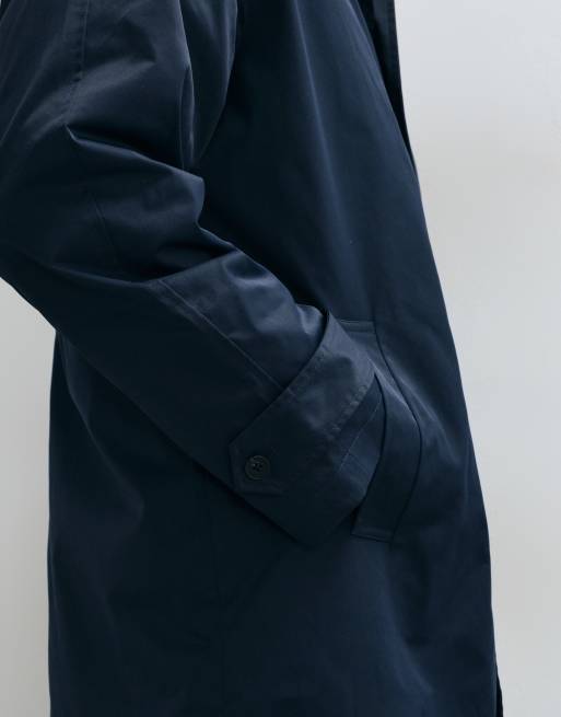 ASOS DESIGN oversized trench in navy, 4 of 5