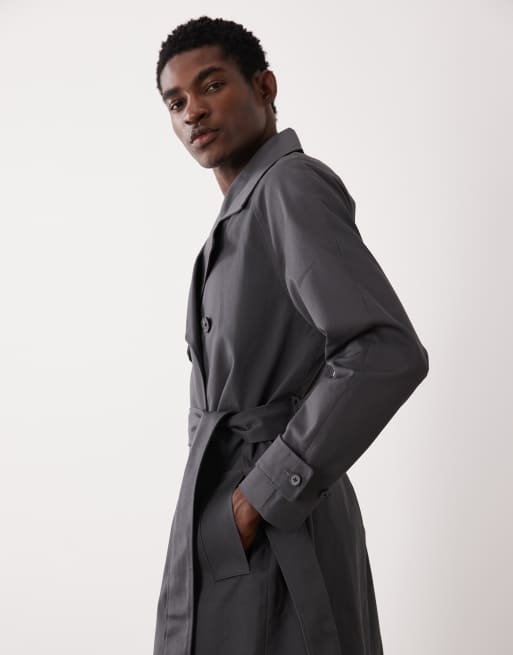 ASOS DESIGN - Oversized trenchcoat in antracietgrijs, 4 van 5