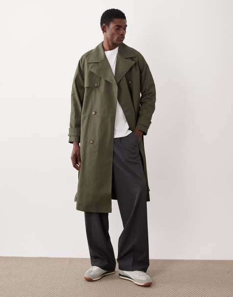 ASOS DESIGN - Oversized trenchcoat in kaki - view 1