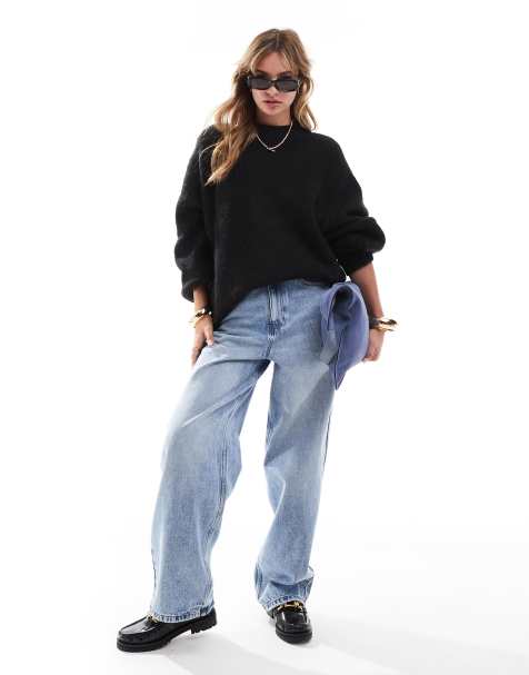 ASOS DESIGN - Oversized trøje med rund hals i sort - view 1