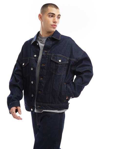 ASOS DESIGN oversized trucker jacket in raw denim - view 1