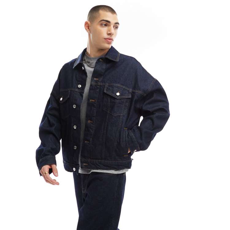 ASOS DESIGN oversized trucker jacket in raw denim | ASOS