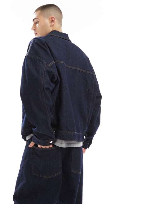 ASOS DESIGN oversized trucker jacket in raw denim