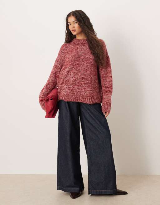ASOS DESIGN - Oversized trui met ronde hals in meerdere kleuren roze, 2 van 4