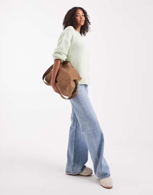ASOS DESIGN - Oversized trui met ronde hals in meerdere kleuren saliegroen, 3 van 4