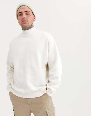 asos design sweatshirt with polo neck