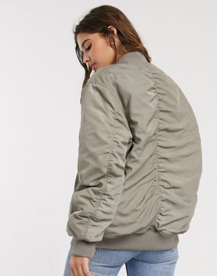 ASOS DESIGN oversized twill bomber jacket in khaki | ASOS