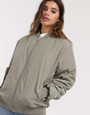 khaki bomber jacket asos