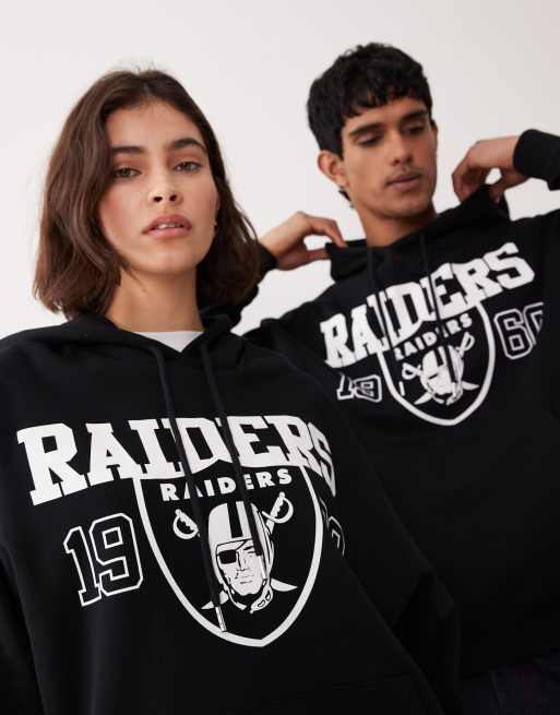 ASOS DESIGN - Oversized uniseks hoodie met Raiders-print in zwart, 4 van 4
