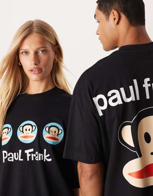 ASOS DESIGN - Oversized uniseks T-shirt met Paul Frank-print in zwart, 3 van 4