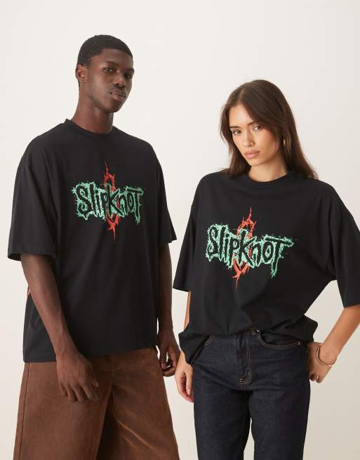 ASOS DESIGN - Oversized uniseks T-shirt met Slipknot-print in zwart, 3 van 4