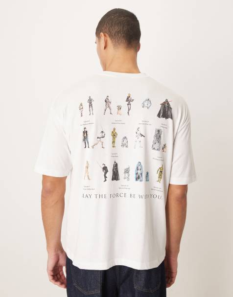ASOS DESIGN - Oversized uniseks T-shirt met Star Wars-print in wit - view 1