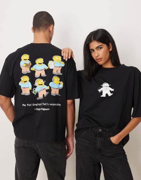 ASOS DESIGN - Oversized uniseks T-shirt met The Simpsons-print in zwart - view 1
