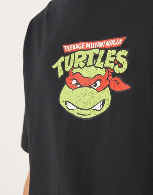 ASOS DESIGN - Oversized uniseks T-shirt met vintage Ninja Turtles-prints in zwart, 4 van 5
