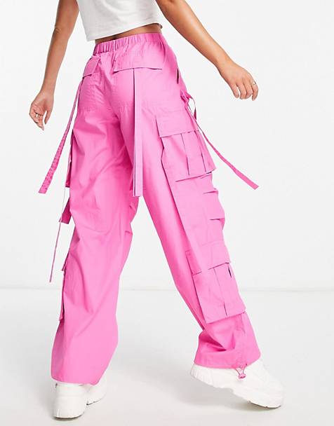 Slacks and Chinos Cargo trousers Monki Pink Corduroy Cargo Trousers Womens Clothing Trousers 