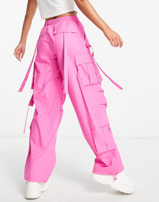 ASOS DESIGN - Oversized utility-combatbukser i lyserød