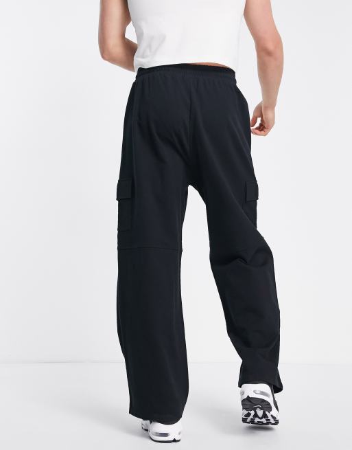 ASOS DESIGN super wide leg scuba sweatpants in black