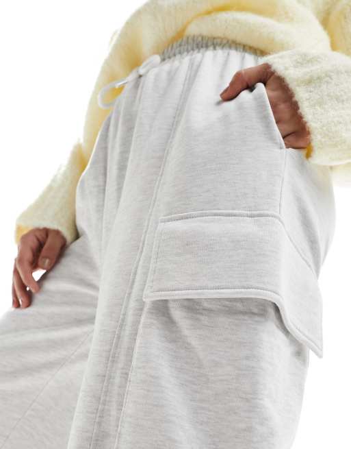 ASOS DESIGN oversized utility trackies in ice marl, 4 of 5