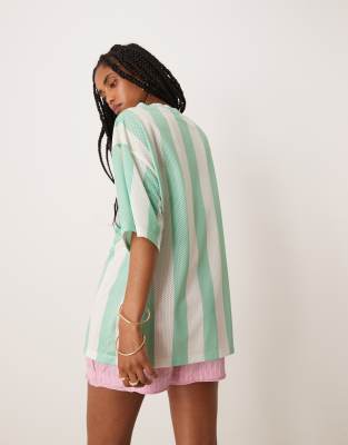 Asos Design Oversized V Neck Soccer T-shirt With Mallorca Graphic