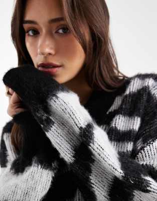 Asos Design Oversized V-neck Sweater In Black