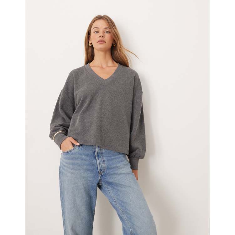 Essentiel Antwerp Oversized Trui Lange Zwarte Trui Met V Hals ASOS