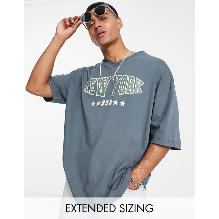ASOS DESIGN NFL Oversized T-shirt With Baseball Style V Neck And Front And  Back Print
