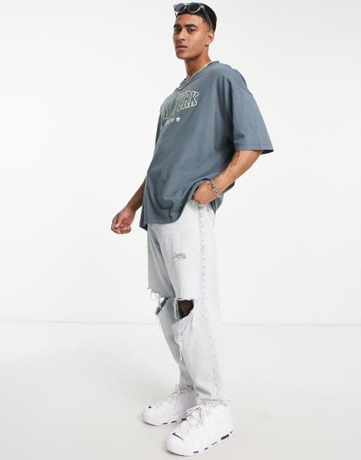 ASOS DESIGN NFL Oversized T-shirt With Baseball Style V Neck And Front And  Back Print