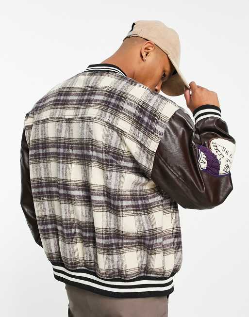 Bomber jacket checkered on sale inside