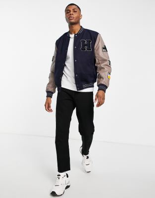 asos grey bomber jacket