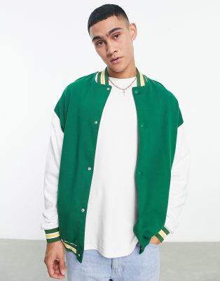 ASOS DESIGN oversized scuba jacket in green