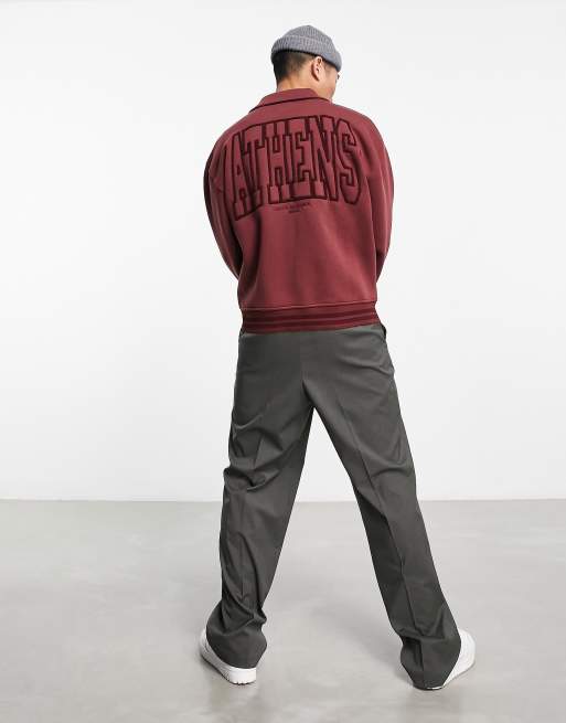 ASOS Oversized Baseball Jersey Shirt in Red for Men