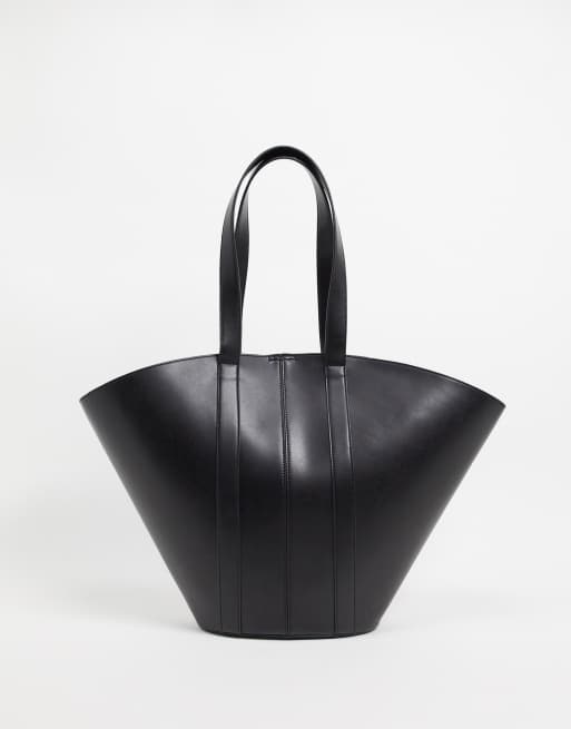 ASOS DESIGN oversized vase tote bag in black