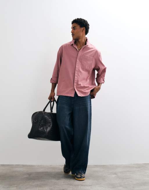 ASOS DESIGN oversized vasket poplinskjorte i pink, 2 af 5