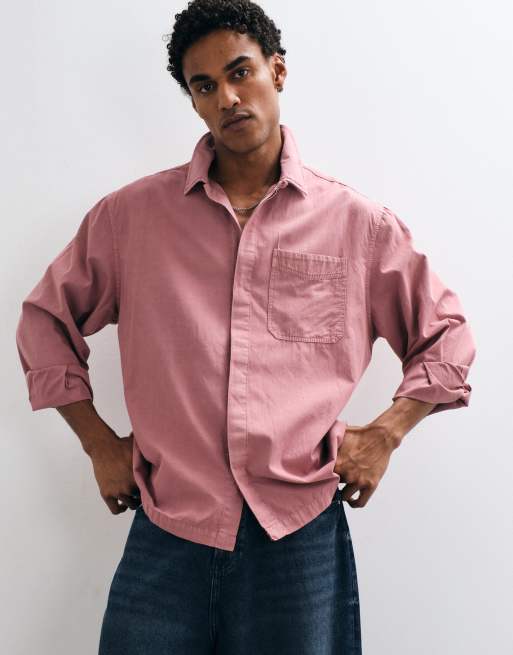 ASOS DESIGN oversized vasket poplinskjorte i pink, 3 af 5