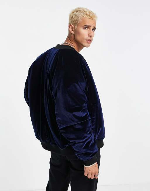 Asos navy bomber clearance jacket