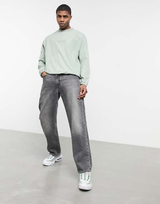 ASOS DESIGN - Oversized vævet sweatshirt i grøn