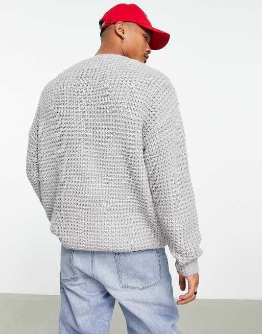 ASOS DESIGN lambswool roll neck sweater in charcoal